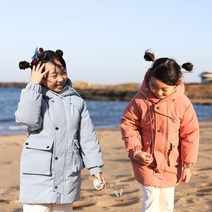 미니도우 겨울 키즈 유아 어린이 초등학생 아동 포켓 롱 패딩 자켓