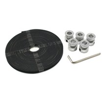 GT2 타이밍 풀리 5m 타이밍 벨트 20TEETH 8mm 보어 벨트 폭 6mm 동기 바퀴 휠 기어 부품 3D 프린터 액세서리, 하나, 블랙 & 실버