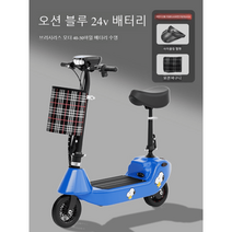 여성스쿠터 전동스쿠터 소형 출퇴근 전기 이륜 접이식, 24V, 업그레이드 24v 블루
