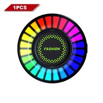 무드등24LED RGB 자동차 인테리어 앰비언트 라이트 음악 리듬 네온 라운드 Led 분위기 장식 앱 제어, 01 1PCS