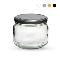 유리병 맑고 투명한 밀폐용기 오일병 양념병 유리주스병, 유리밀폐 375g_블랙