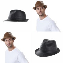 이지리치 빈티지 인조가죽 인디아나 존스 페도라 남성벙거지모자 남자페도라