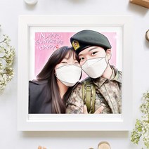 [선물포장이벤트]주문제작 팝아트 초상화 캐리커쳐 액자 여자친구 남자친구 부모님 커플 기념일 생일 선물 20대 30대 결혼 웨딩 부모님 릴캐리샵, 6명, 투톤우드(23.5x23.5cm), 6개