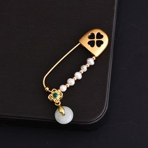 브로치 핀 부토니에 선물 레트로 오리지널 네잎 핀 진주 고급 코사지 임산부 외출 액세서리 패션 코트 브로치 버클