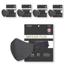 세이프에어플러스 KF94 보건용 새부리형 마스크 50매, 10개입, 5개, 데일리블랙