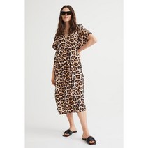 H&M V넥 카프탄 드레스 베이지/레오파드 프린트 1064391003