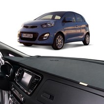 티커벨 톨른 사피아노 가죽 대쉬보드커버, 기아 올뉴모닝 11~16년 (상단매립 무), 블랙-블랙라인, 기아