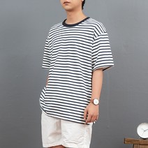 클락 단가라 반팔 티셔츠