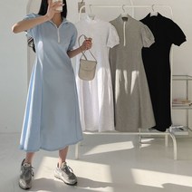 아리카 반집업 아노락 퍼프 롱원피스