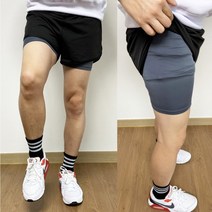 멜리사몰 3부 숏팬츠 남자트레이닝반바지 일체형 남자레깅스반바지 2색 짧은 런닝복