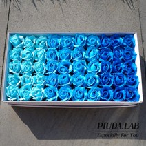 장미비누꽃50송이 3색혼합 블루계열 비누꽃재료 사탕부케 도매