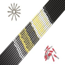 리커브 보우 12 피스 양궁 카본 화살 샤프트 Spine350 400 ID4.2mm + 핀 노크 DIY 리커브 보우 슈팅용 필드, 18 sp700 120gr
