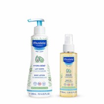 무스텔라 이드라베베 바디로션 300ml + 베이비 오일 100ml, 1세트