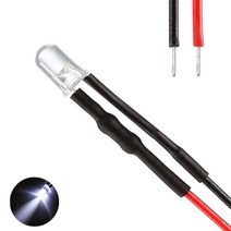 발광다이오드 LED 라운드 와이어 12v 3파이 10개, (12V_3파이_와이어_라운드)흰색