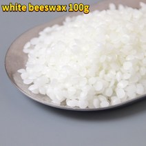 천연밀랍 캔들왁스 밀랍초 비즈왁스 100g-1kg 천연 콩 왁스 입자 아로마 테라피 양초 원료 DIY 제조 100% 첨가제- 립스틱 밀랍 용품, [04] white beeswax 100g, 04 white beeswax 100g