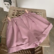 뒷밴딩 롤업 코튼 핀턱 카브라 면 숏팬츠 반바지