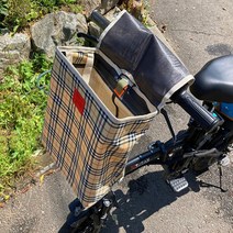 mh_바구니 자전거바구니 자전거용품 체크 걸이형 장바구니 퀵보드 자전거 체크무늬, 블랙체크