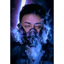 사이버펑크 마스크 할로윈 가면 LED 남여공용 클럽, BLUE