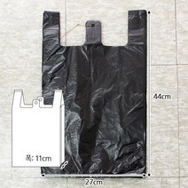 일회용 검정 비닐 봉투 봉지 손잡이 가정 마트 식당 가게 업소용 3호 100개, 상세페이지 참조
