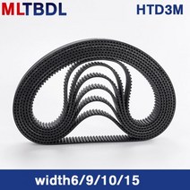 HTD 타이밍 벨트 고무 톱니 폐쇄 루프 동기 피치 3mm 180 183 186 189 192 195 198 201mm 6 9 10 15mm 너비, 177mm, 5pcs, 1개