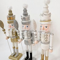 [왓위셀] 호두까기 병정 장식 인형 40cm 목각 우드 나무 영국 호두깍기 크리스마스, 02. 실버펄(40cm)