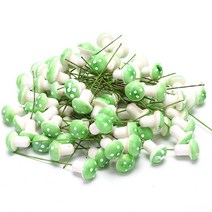 100 개/몫 다채로운 인공 미니 버섯 모델 요정 정원 식물 액션 그림 미니어처 공예 장식 말뚝, green