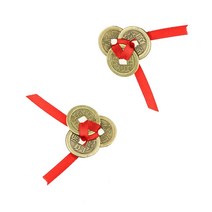 2 세트 3 황동 24mm 중국 고대 풍수 행운의 동전 행운 골동품 부 돈 수집 선물