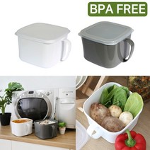 국산 BPA FREE 1400ml 밀폐용기 국 찌개 반찬 용기 전자레인지가능, 화이트