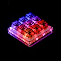 게임용 키보드 게이밍 미니 키패드 9 키 qmk 핫스왑 ymdk rgb 지원 매크로 기능 유형 c mx 스위치 포토샵용 기계식 숫자, 검은 반투명, 키트 2