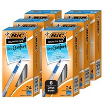 BIC Round Stic 엑스트라 컴포트 블루 볼펜 미디엄 포인트 (1.0mm) 벌크 펜 144개 팩 판매 1위 볼펜, 1 Count (Pack of 144)_Blue
