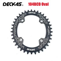 자전거 MTB 로드 체인 링 링크 스기노젠 Deckas 104bcd 체인 링 타원형원형 와이드 좁은 체인 휠 산악 32t-52t 크랭크 셋 치아 플레이트 부품 104 bcd, 32t, 104bcd 오벌 블랙