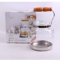 인덕션 내열유리주전자 스텐망 편수, 3500ml
