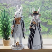 세련된 호텔장식품 턱시도 토끼커플 2p세트 소품 리조트장식 100일