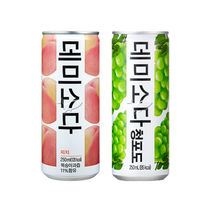 데미소다 복숭아 250ml 15캔+청포도 250ml 15캔 총30캔, 단품