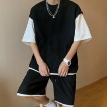 다잇템 남성 투블럭 트렌디 레이어드복 상하의 셋업