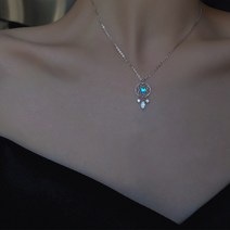 달 목걸이 펜던트 금 14k 18k 패션 절묘한 월장석 드림 캐처 요소 여성용 실버 컬러 술 기념일 선물 쥬얼리