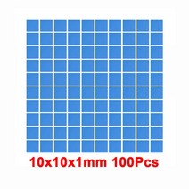 써멀패드 0.5 1 1.5 2 mm 써멀구리스 방열패드 맥북발열 rgeek 열 패드 냉각 전도성 실리콘 패드 gpu cpu 방열판 1mm, 10x10x1.0mm 슬라이스