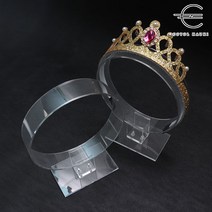 코욜하우키 [ 당일 출고 ] 아크릴 원형 머리띠 정리대 진열대 거치대 헤어밴드 정리 보관대 악세사리 정리함, 투명 거치대
