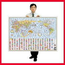 맵소프트 세계지도 중형 코팅형 1m 50cm X 10cm / 전문가제작 인구수 언어 수록 / 만국기 인테리어 대형 어린이, 4번_어린이 세계지도 중형 코팅형
