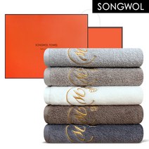 송월타올 울리W50 수건 5매세트 + 포장패키지(OR), 아이보리