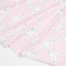유명한원단 대폭 40수 순면 자가드 싱글 다이마루 원단 화이트푸들 핑크