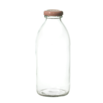 유리우유병 500ml 음료용 원형쥬스500 핑크캡 1박스, 24개