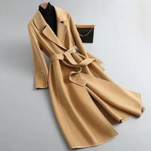 AWER 여성 추동 캐시미어 코트 여성 양면 후리스 베이직 캐시미어 코트 여성코트