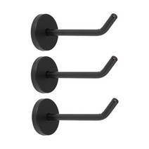 벽옷걸이 벽면 후크 돌출걸이 세트 피스고정형, 블랙 중 100mm(3개)