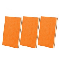 노암(NOAM) 심플 가죽 노트 3개입 SET, A5, 오렌지