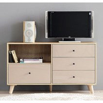 높은 모던 레트로 4단 티비다이 1200 (4색) AV장 안방 자취방 수납형 대 TV, 오크