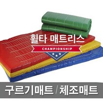 빅세일 [휠타매트리스] 90x180x6cm 구르기매트 체조매트 학교체육 유아체육 체육관매트 낙법 착지매트, 청색-깔끔형..