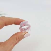 프랑스핀 호피 마블 초미니 큐빅 라운드 2.5 cm 포인트 헤어 집게핀