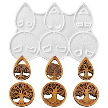 UR URLIFEHALL 곰 레진 실리콘 몰드 젤리 베어 에폭시 주얼리 주조 UV 비누 DIY 공예용 10개, 10pcs-104x155x6mm-tree of life