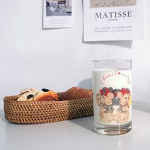 바보사랑 모애 레트로감성 홈카페 디자인 유리컵 러브빈티지B 245ml 1개.아이마이홈